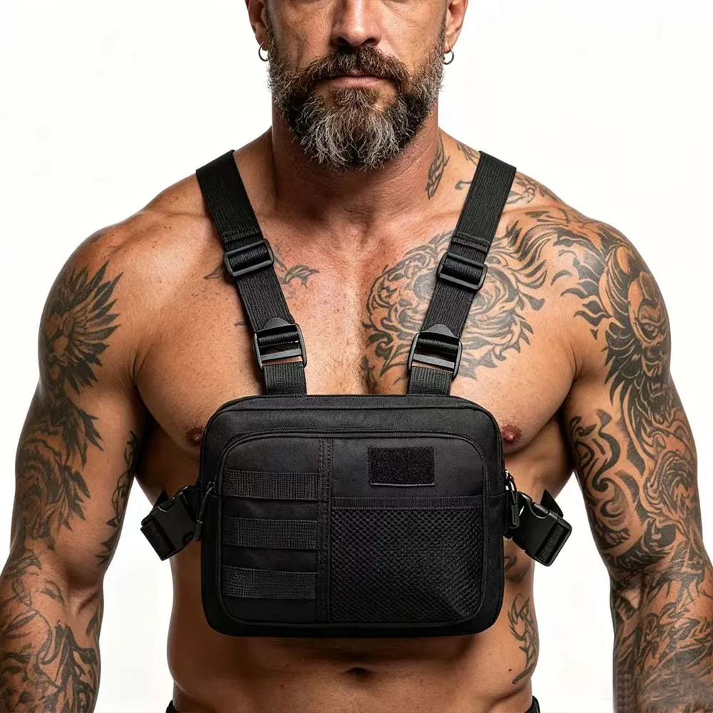 Bolsa táctica de pecho multifuncional ligera para ciclismo - imagen 2