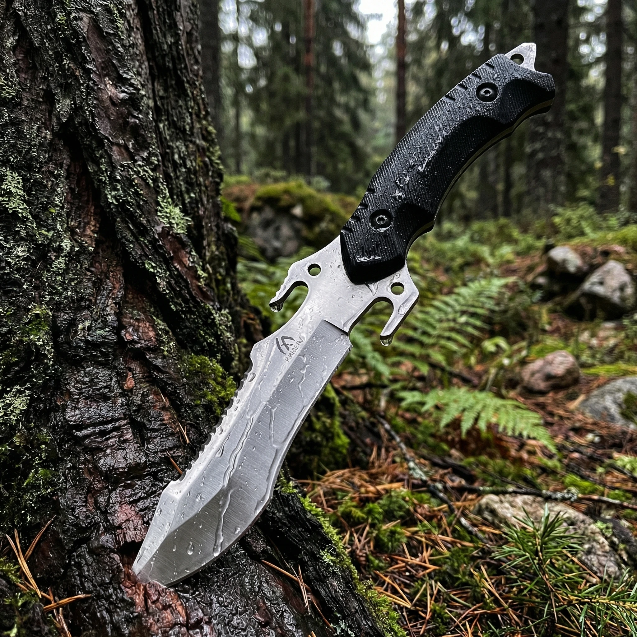 Cuchillo táctico hoja fija mango G10 con funda para aire libre - imagen 4
