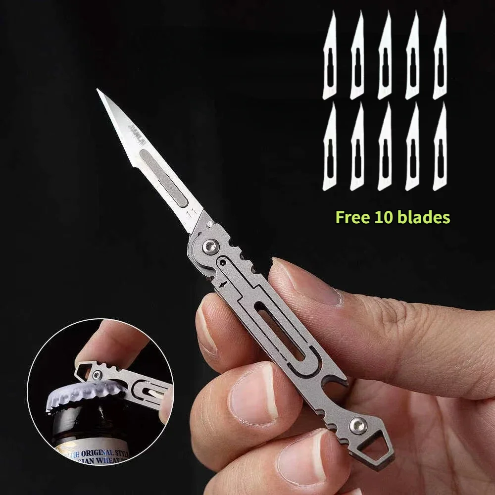Cuchillo táctico mini portátil afilado con hoja reemplazable EDC - imagen 3