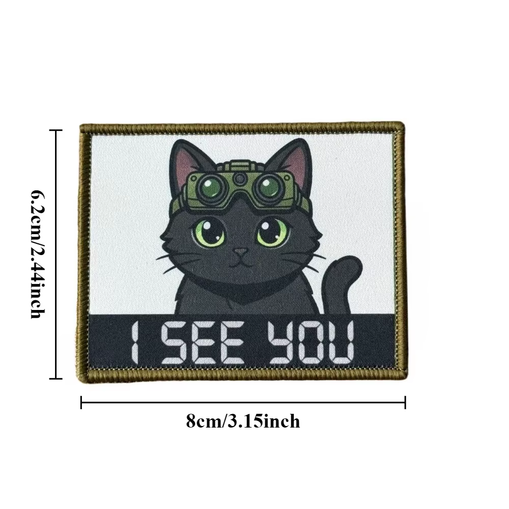 Parche táctico moral gato negro I See You – gancho y bucle mochila