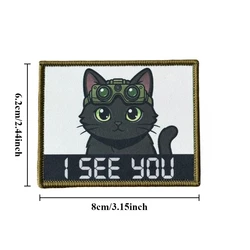 Parche táctico moral gato negro I See You – gancho y bucle mochila