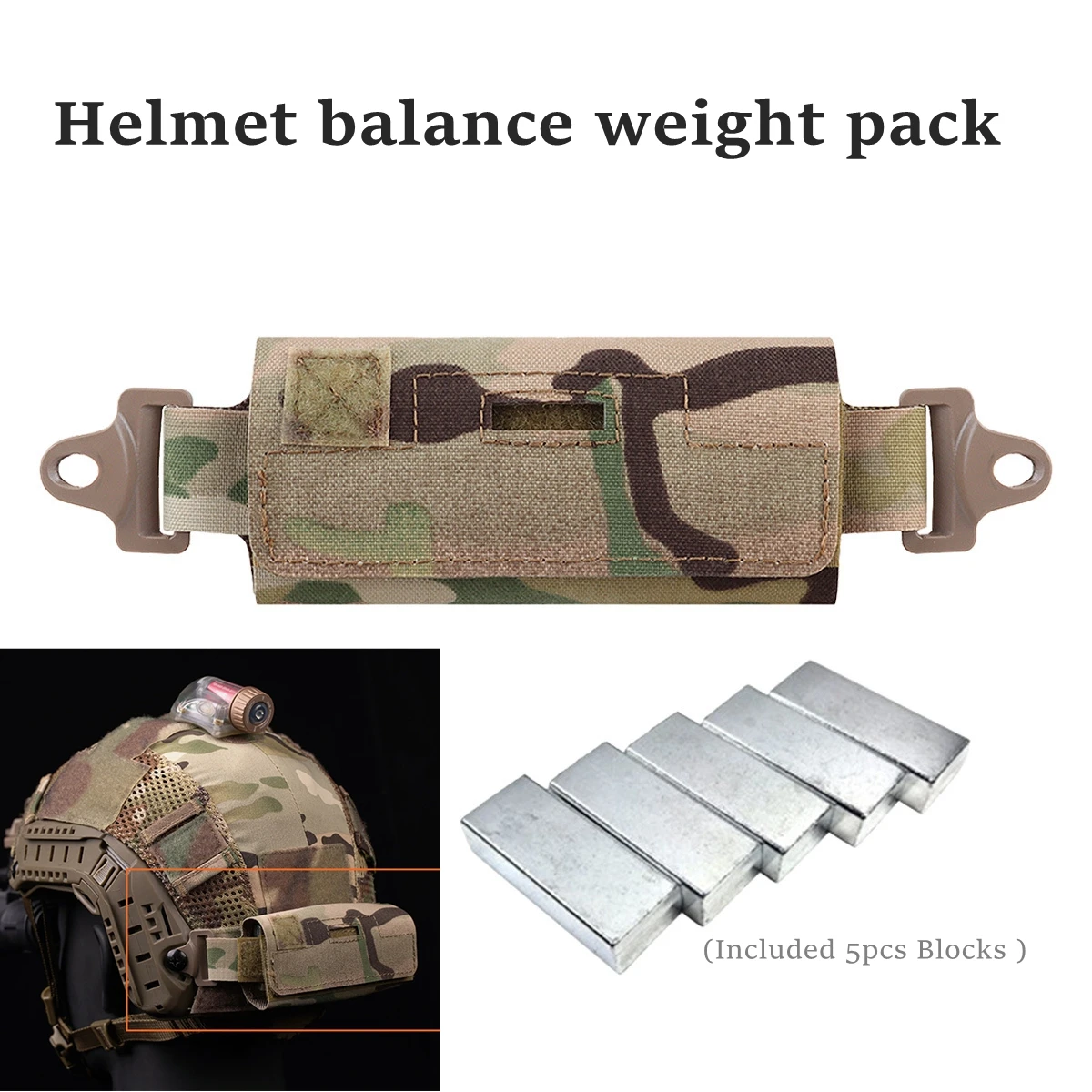 Bolsa de contrapeso táctica para casco, NVG compatible - imagen 2