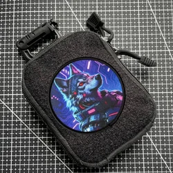 Punk Wolf parche táctico moral impresa con velcro para mochila