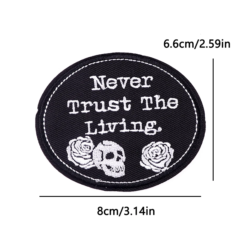 Parche termoadhesivo gótico calavera con humor negro para ropa - imagen 3