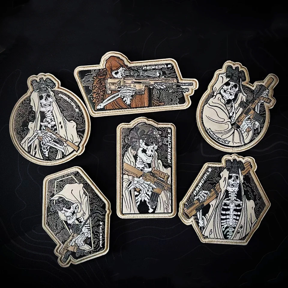 Parche bordado esqueleto Fantasma insignia táctica para mochila
