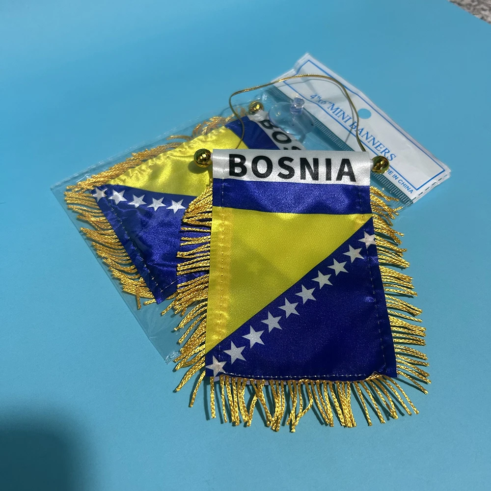 Bandera Bosnia y Herzegovina para ventana de coche poliéster - imagen 4