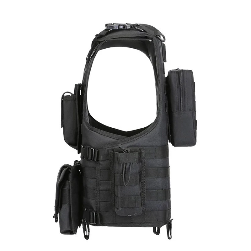Chaleco táctico portacargadores exteriores protector con hebilla negro - imagen 3