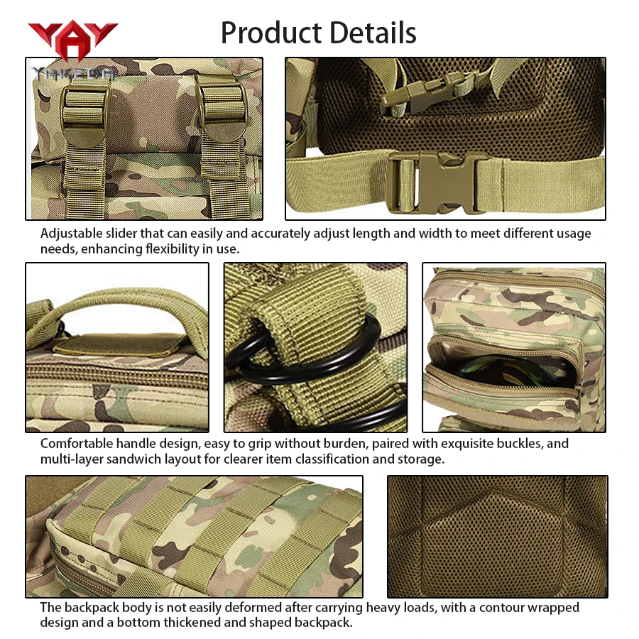 YAKEDA Mochila táctica outdoor de gran capacidad y resistente - imagen 5