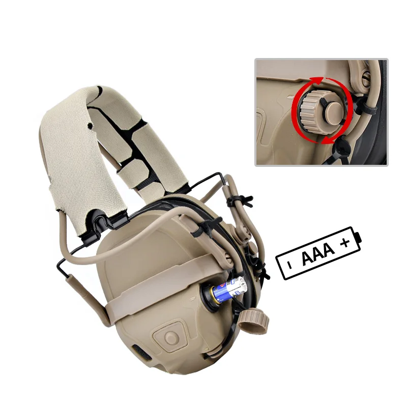 APM Auriculares tácticos con cancelación de ruido y PTT airsoft - imagen 4