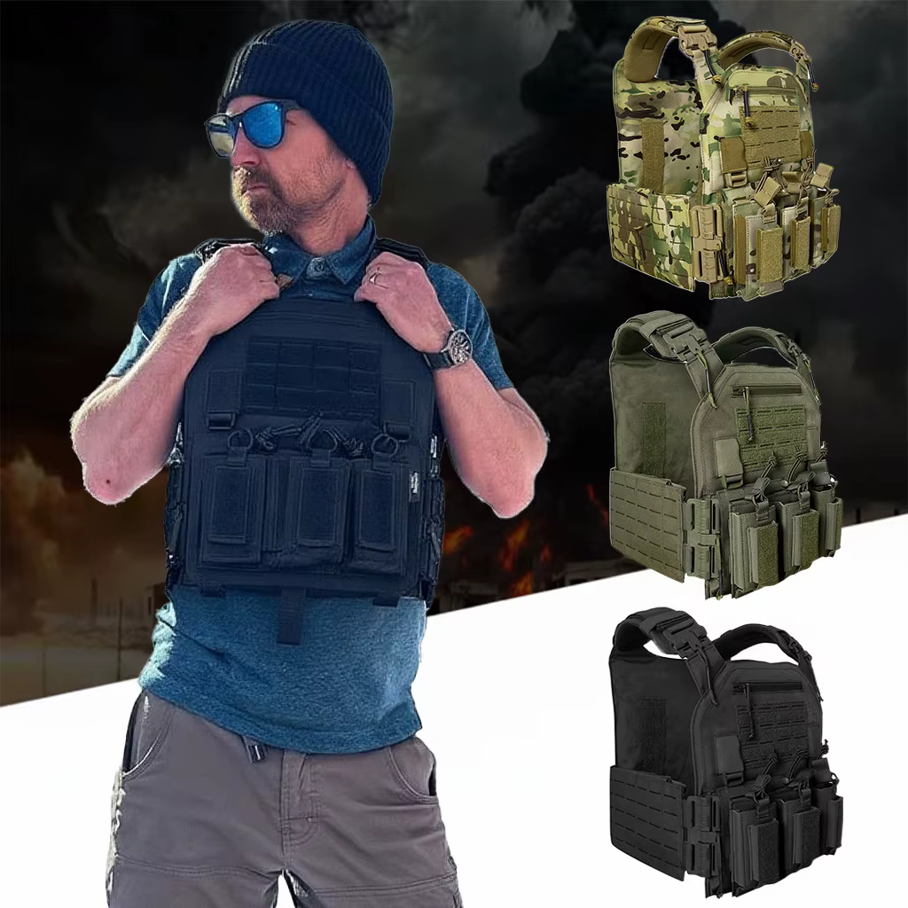 Chaleco táctico MOLLE para caza al aire libre resistente nailon - imagen 4