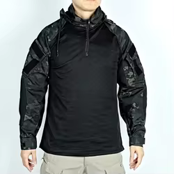 Camiseta táctica manga larga con capucha secado rápido transpirable
