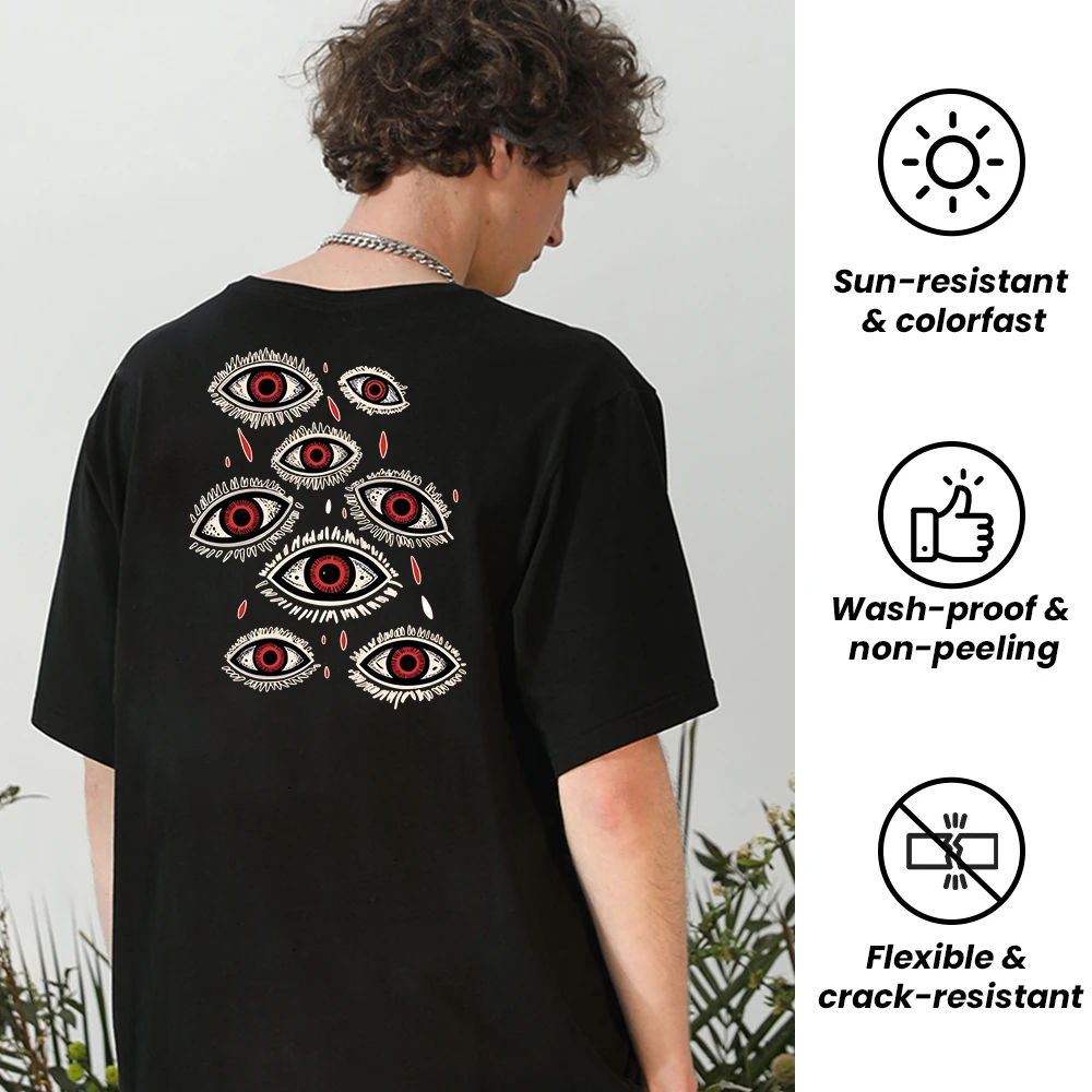 Parche termoadhesivo ojos rojos para ropa, transferencia térmica - imagen 3