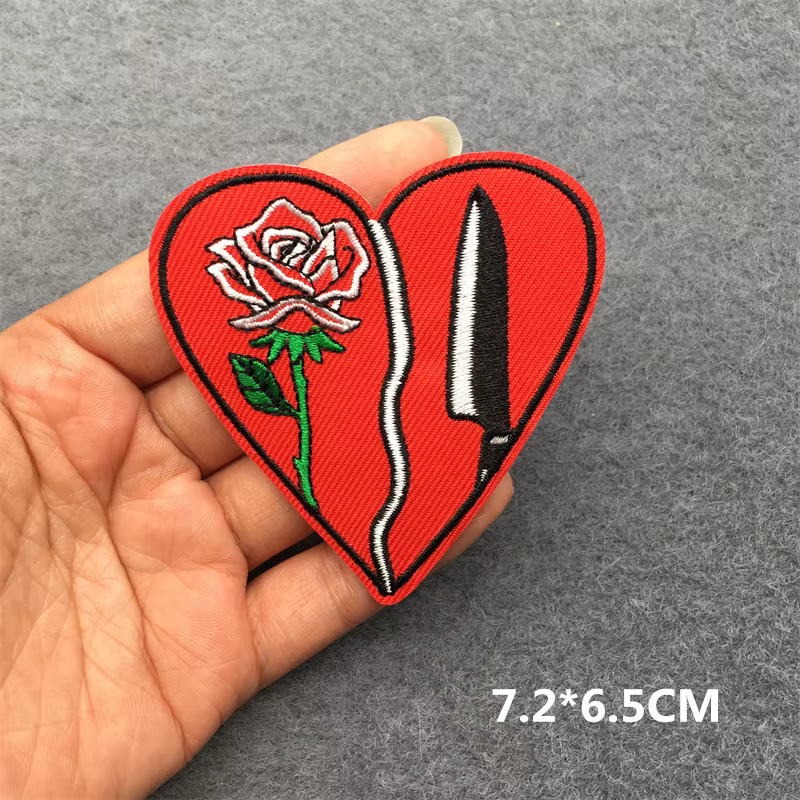 Parches bordados para ropa - corazones para planchar fusionables - imagen 4