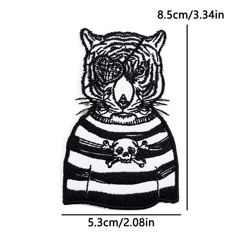 Parche termoadhesivo vintage animales corazón-gato-calavera-tigre retro