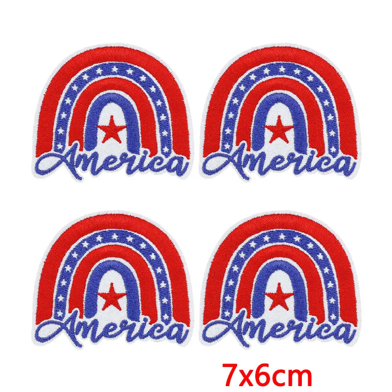 Parche termoadhesivo bordado bandera EE. UU. con águila para ropa - imagen 3