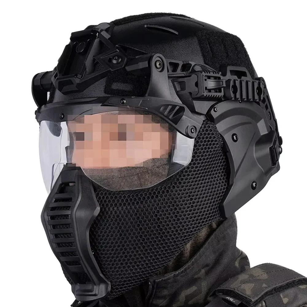 Casco Táctico Wendy 3.0 Modular con Gafas y Máscara – Caza Tiro Airsoft - imagen 2