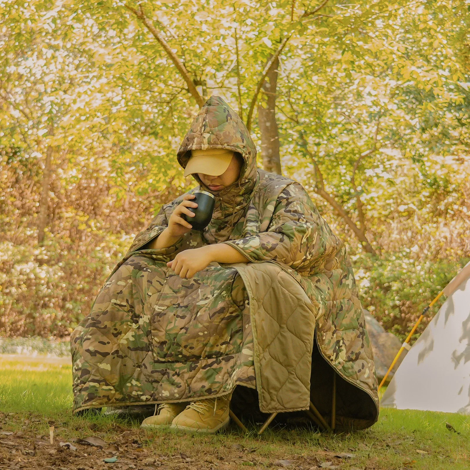 Poncho camuflaje impermeable aislante ripstop para invierno táctico - imagen 3