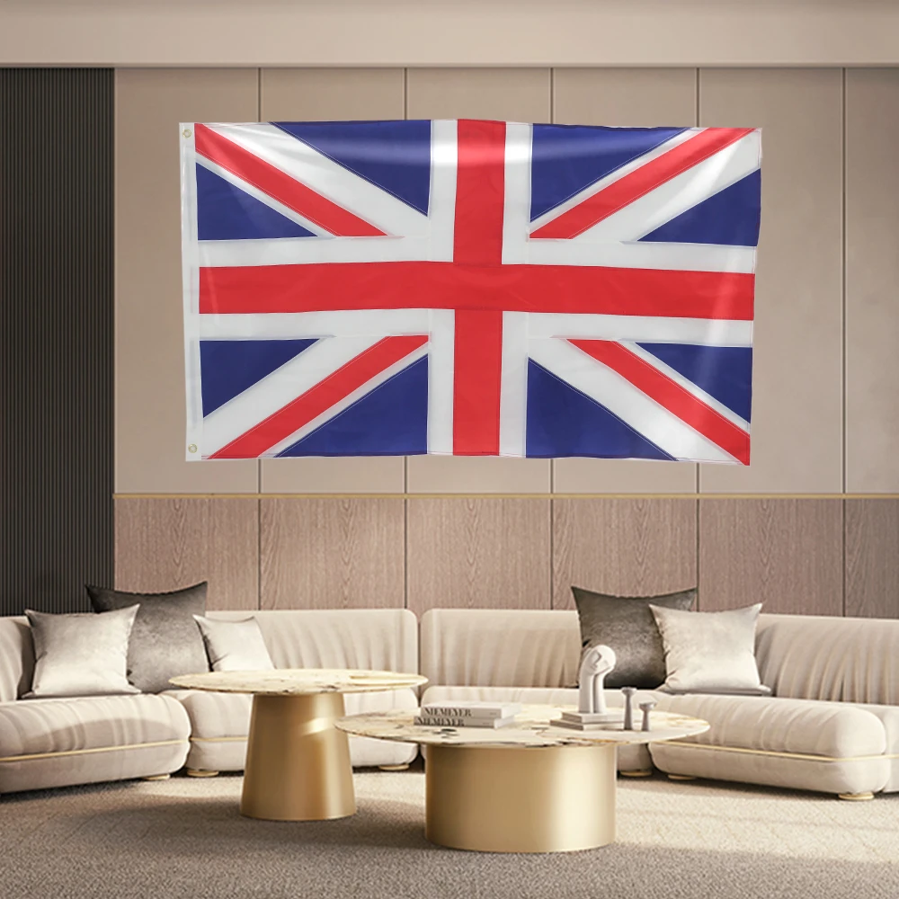 Bandera británica 90x150 cm bordada resistente con ojal - imagen 2