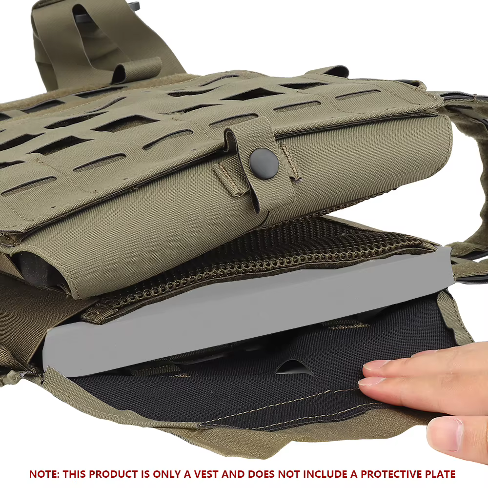 SPC Chaleco táctico portaplacas Molle ligero corte láser