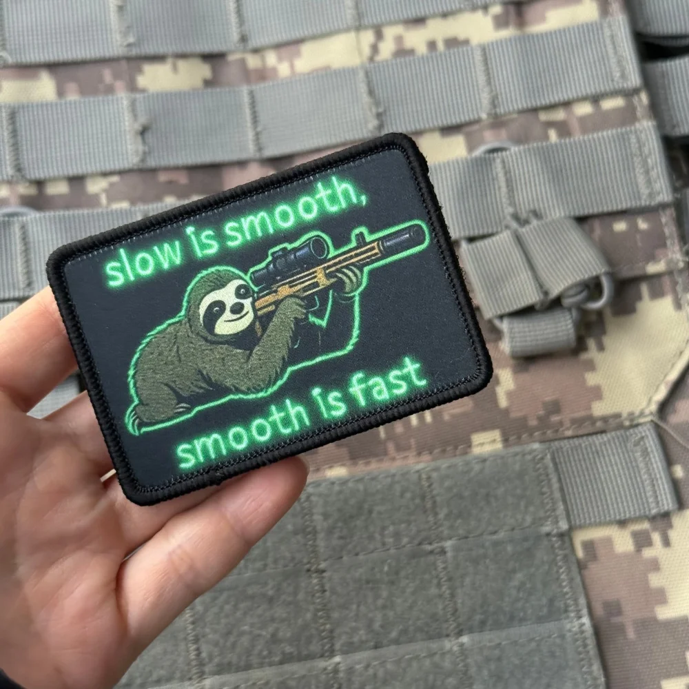 Sloth Morale parche táctico velcro lema Slow Smooth Fast - imagen 4