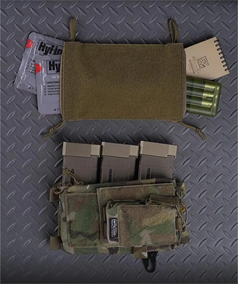 Chaleco táctico MOLLE con doble cremallera y bolsillo interno