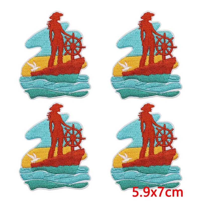 Parche termoadhesivo bordado vaquero costero para jeans y surf - imagen 5