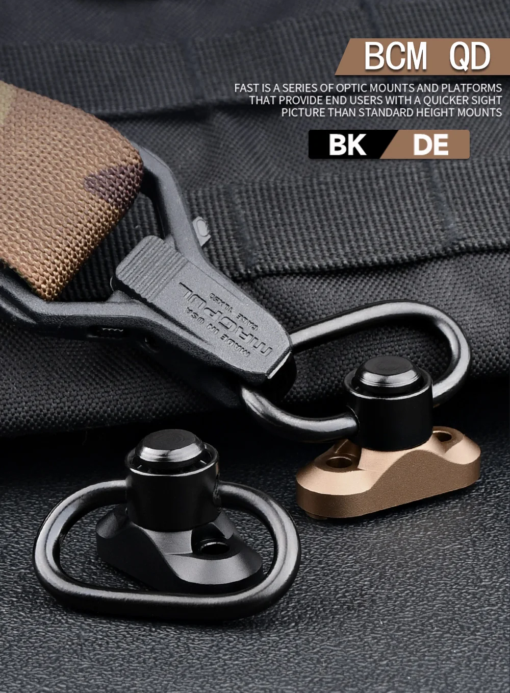 Adaptador metálico de montaje para eslinga QD