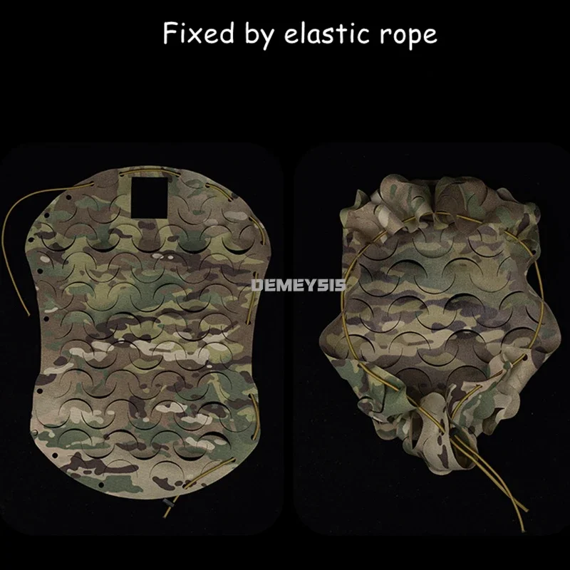 Funda casco táctico camuflaje 3D hoja con malla Airsoft - imagen 5