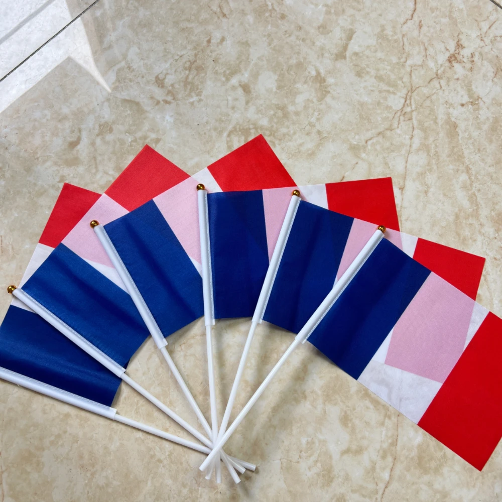 Bandera Francia de mano 14 x 21 cm – Nacional para eventos