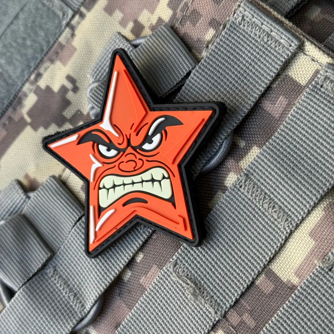 Parche táctico moral estrellas enojadas PVC velcro gancho-bucle - imagen 5