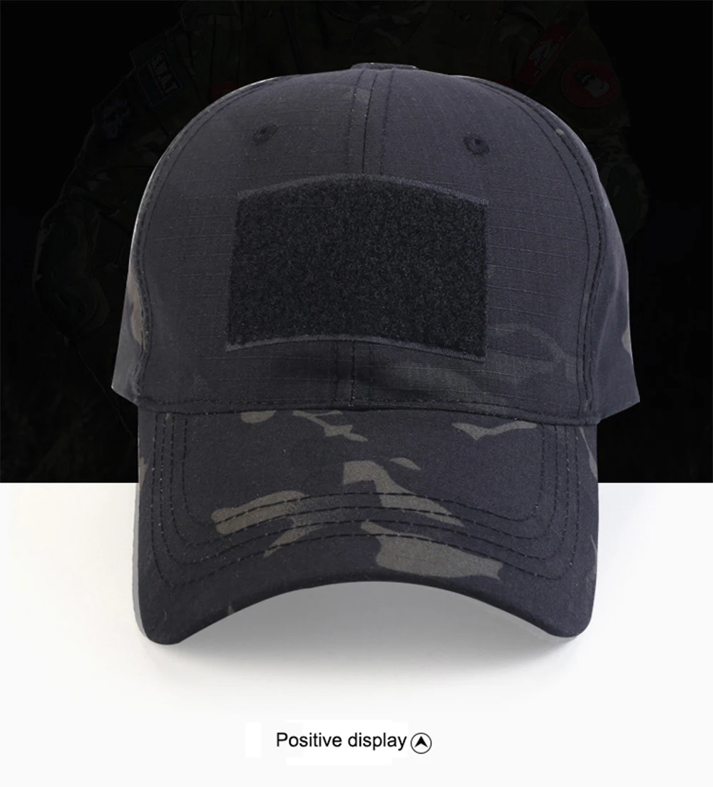 Gorra táctica camuflaje ajustable con visera plana para airsoft - imagen 3