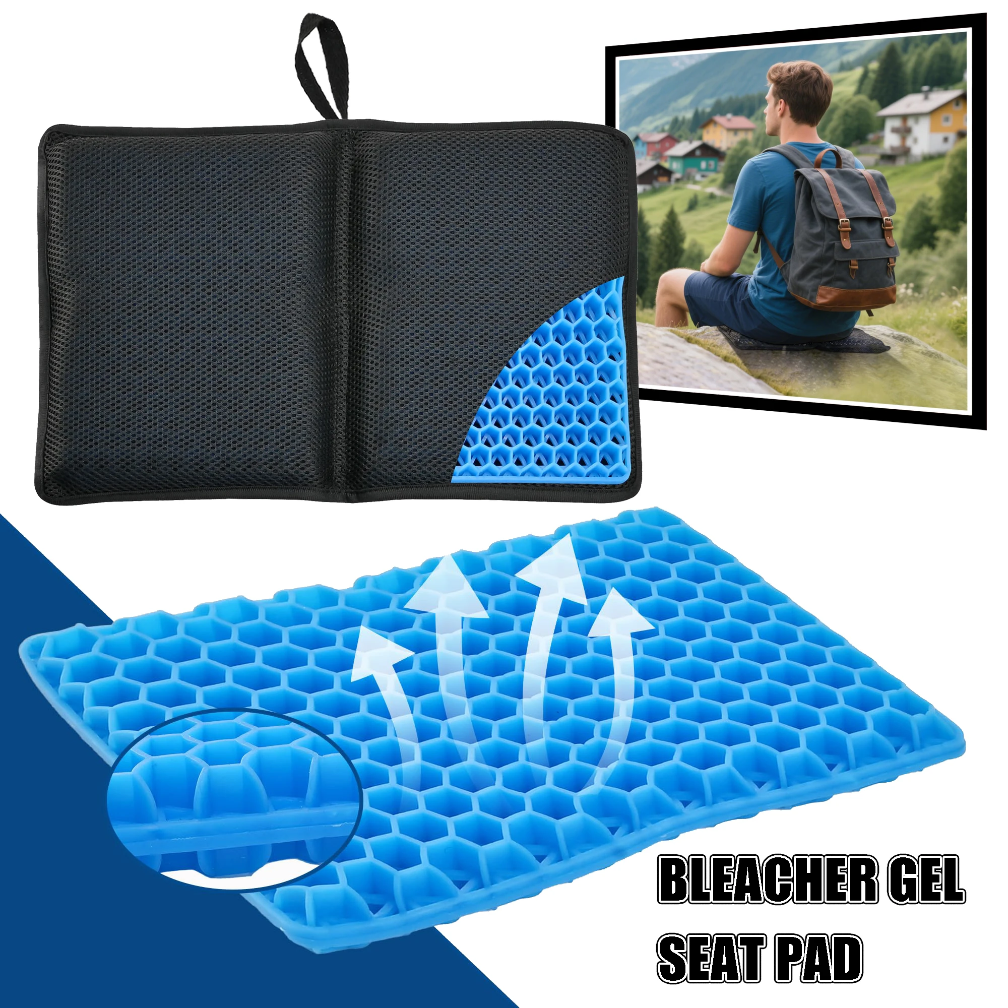 Cojín gel plegable de asiento para camping eventos - imagen 4