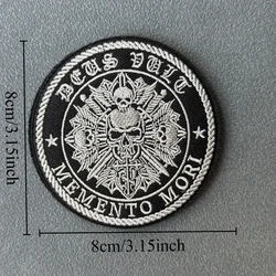 Parche táctico bordado calavera y espada Memento Mori con Velcro
