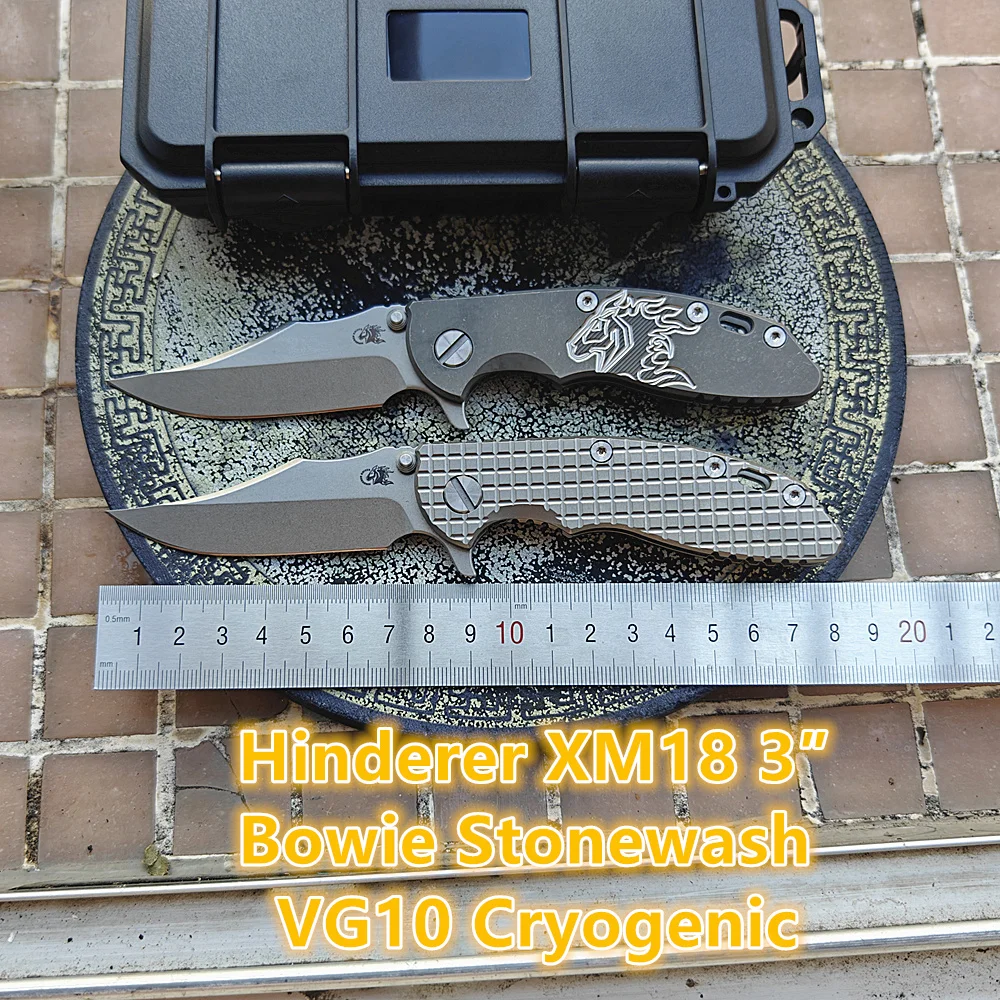 Cuchillo EDC Cryo Hinderer XM18 VG10 con mango titanio y cerámica