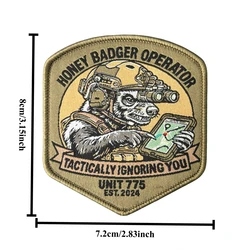 Parche táctico Honey Badger Operator con velcro para mochila