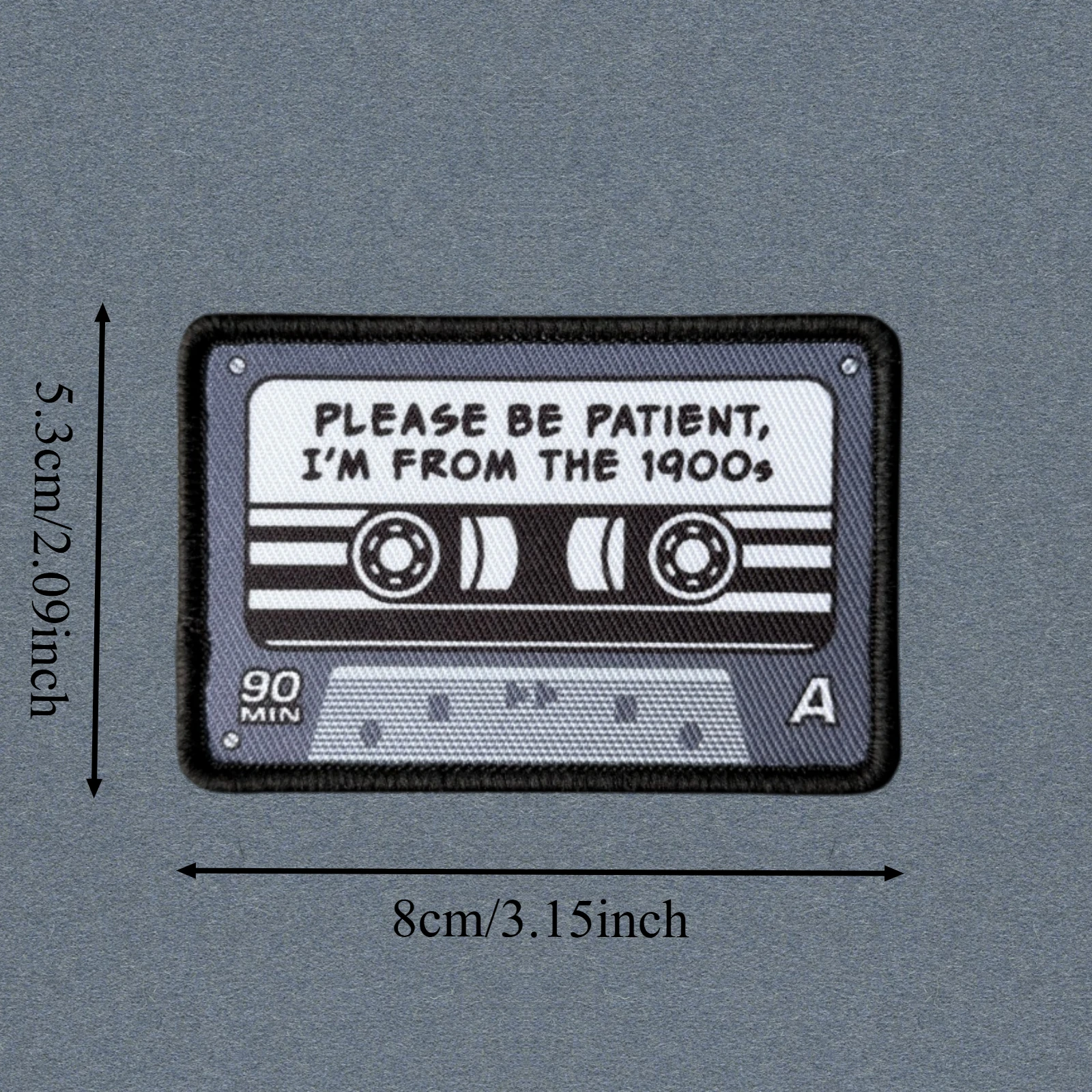 Parche táctico velcro cinta casete retro – Para chaleco y mochila