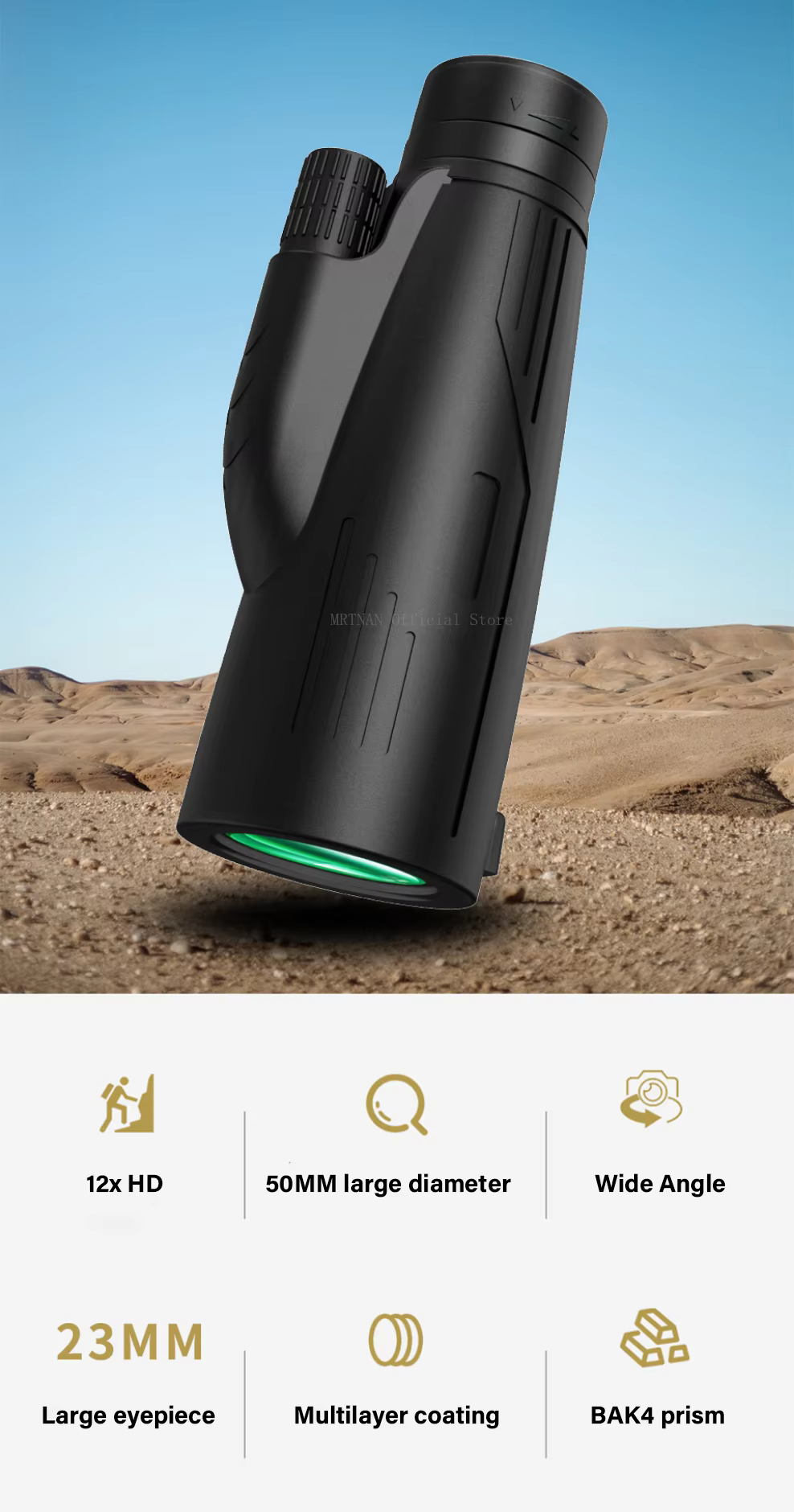 Monocular 12x50 para larga distancia