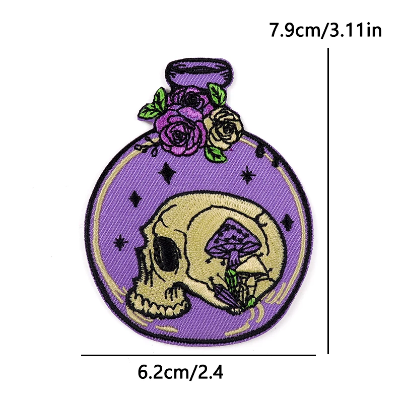 Parche termoadhesivo táctico calavera gótica punk para motocicleta - imagen 4