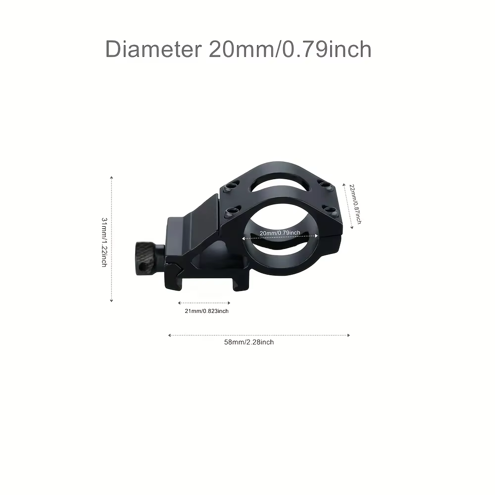 Soporte táctico aluminio resistente para linterna láser y mira óptica - imagen 2