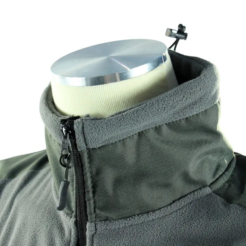 Chaqueta forro polar táctico nylon reforzado gris resistente al viento - imagen 4