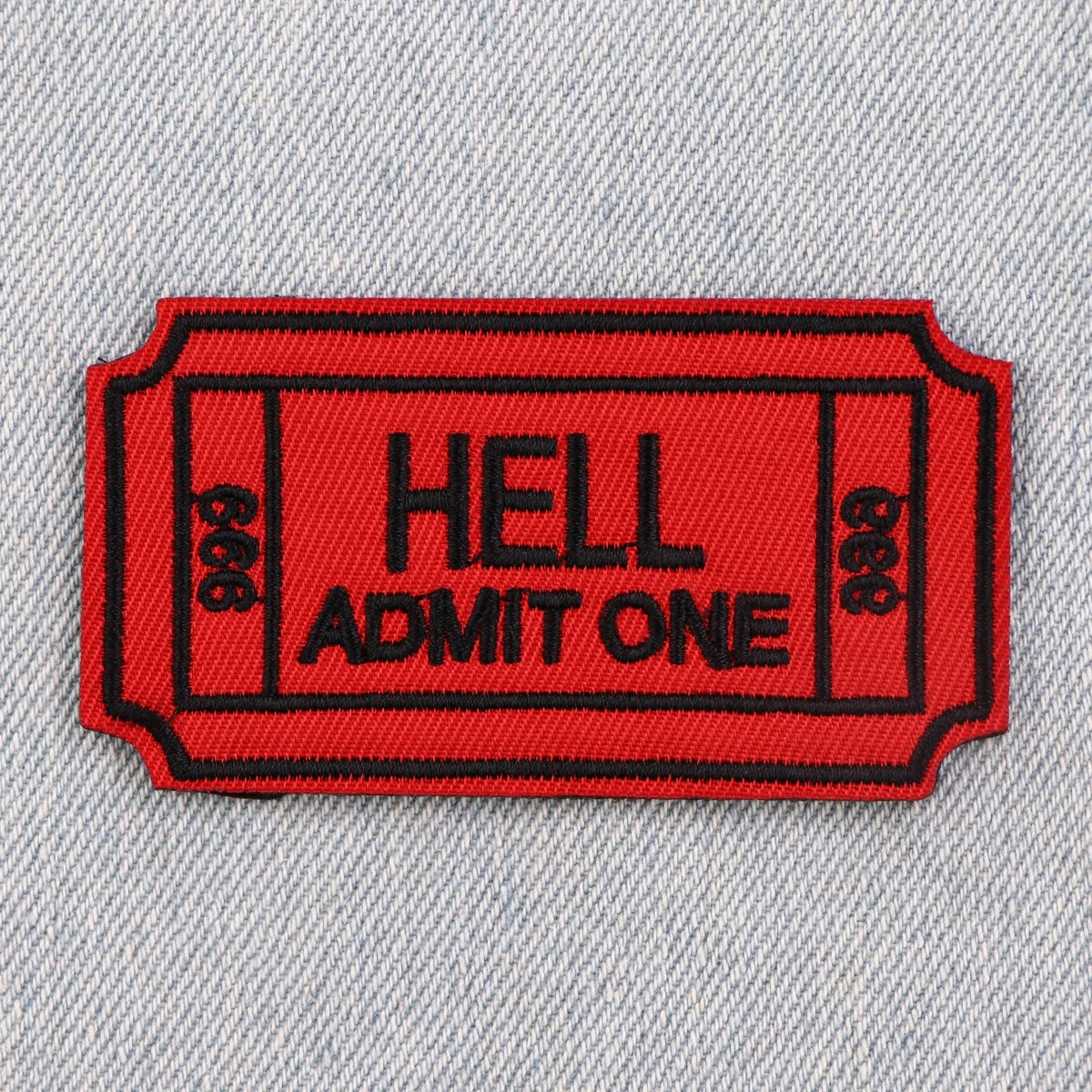 Parche bordado entradas rojas – Insignia táctica para coser chaqueta - imagen 5