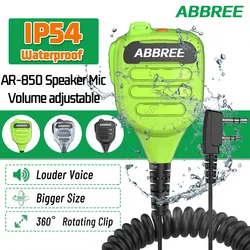 ABBREE AR-850 micrófono altavoz para walkie talkie resistente IP54