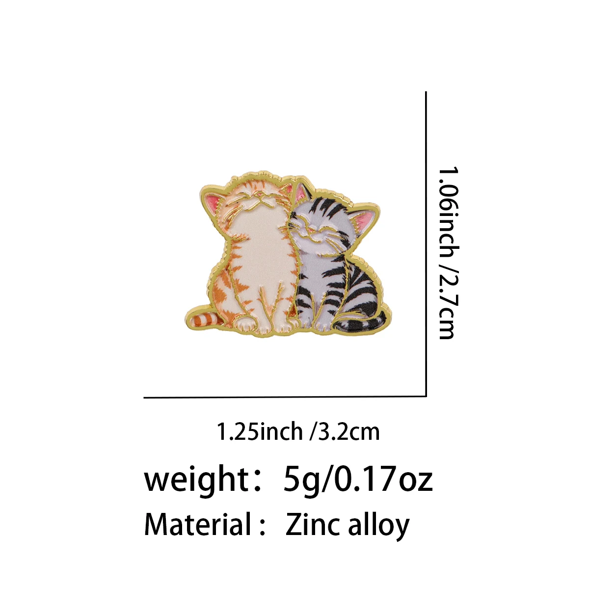Broches de esmalte de gatos en set de 5 piezas
