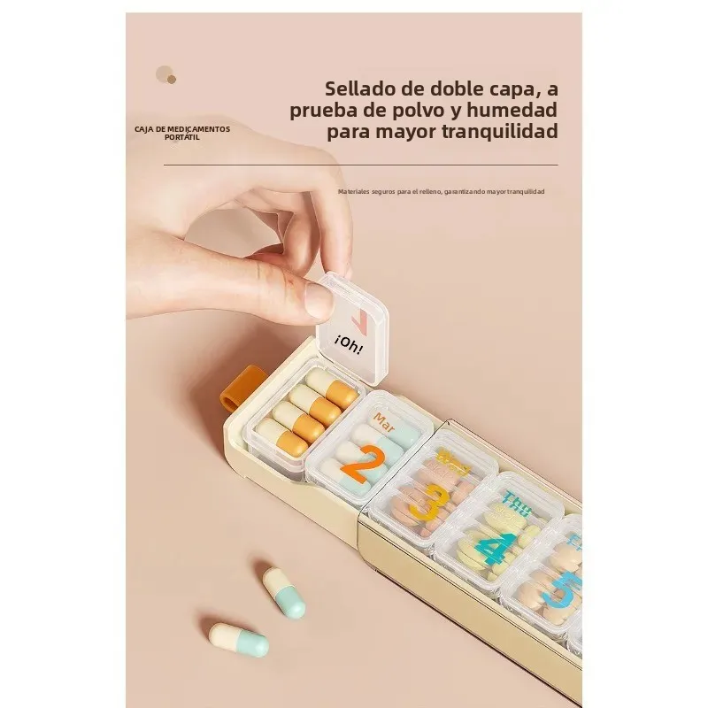 Pastillero portátil para organizar medicamentos de viaje táctico - imagen 4