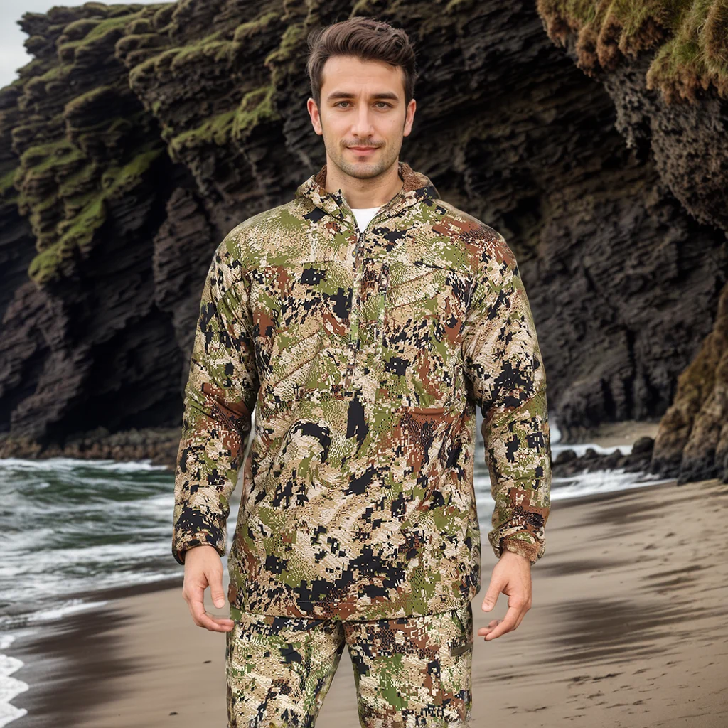 Sudadera táctica con capucha camuflaje y forro polar exteriores - imagen 3