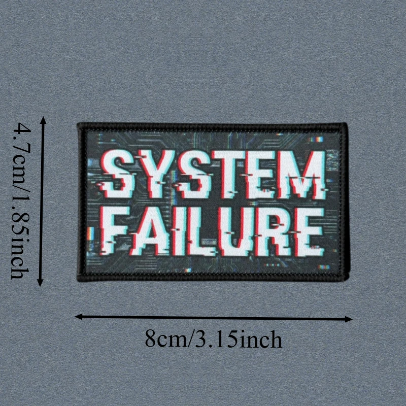 Parche táctico Cyberpunk System Failure con velcro para mochila - imagen 4