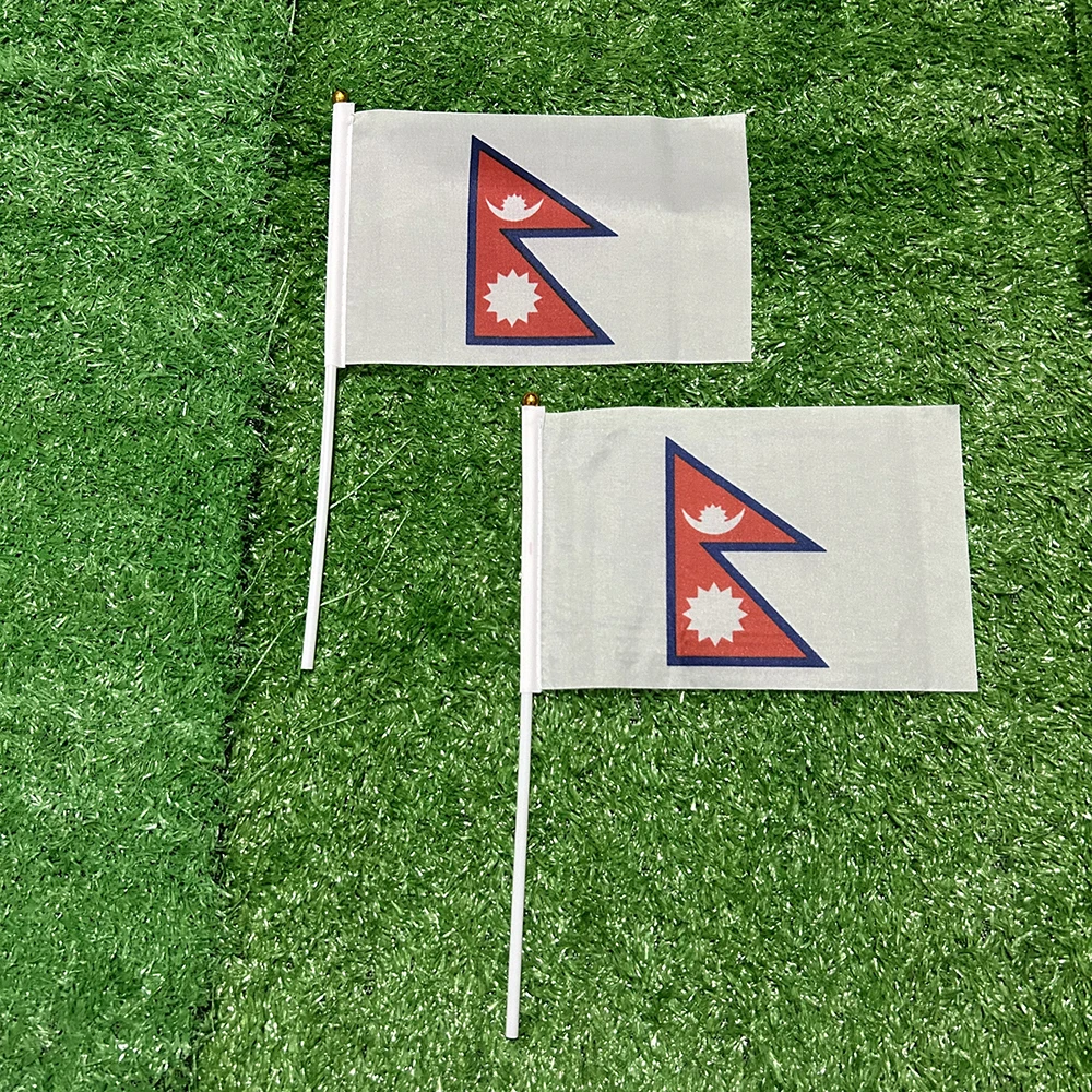 Bandera Nepal de mano en poliéster para deportes y decoración - imagen 5