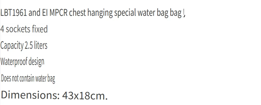 Bolsa de agua colgante en el pecho para senderismo