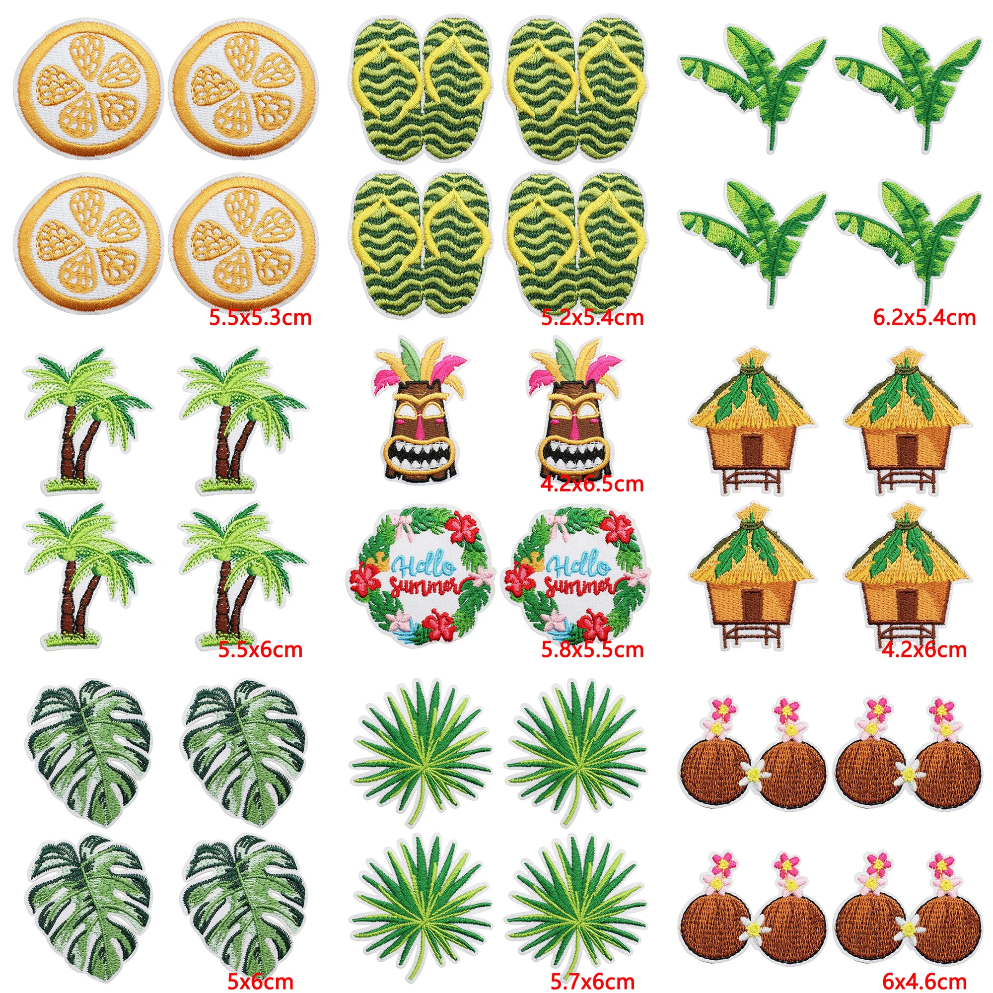 Parche bordado tropical termoadhesivo para planchar palma limon coco - imagen 3