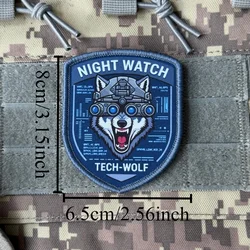 Parche táctico Night Watch Tech Wolf visión nocturna Velcro